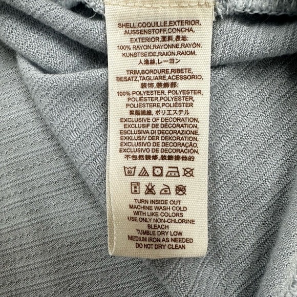 Free People Embroidered Mesh Top Blue Size XS Long Sleeve Semi Sheer Coquette - Picture 15 of 16